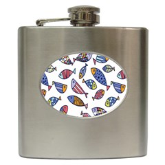 Love Fish Seaworld Swim Rainbow Cartoons Hip Flask (6 Oz)