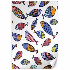 Love Fish Seaworld Swim Rainbow Cartoons Canvas 12  X 18   by Mariart