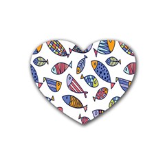 Love Fish Seaworld Swim Rainbow Cartoons Heart Coaster (4 Pack) 