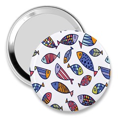 Love Fish Seaworld Swim Rainbow Cartoons 3  Handbag Mirrors