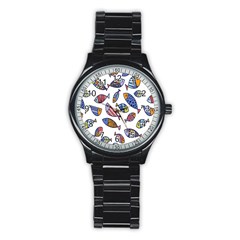 Love Fish Seaworld Swim Rainbow Cartoons Stainless Steel Round Watch by Mariart