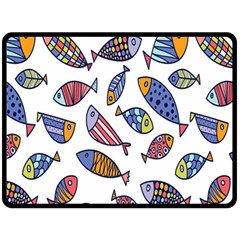 Love Fish Seaworld Swim Rainbow Cartoons Double Sided Fleece Blanket (large) 