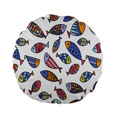 Love Fish Seaworld Swim Rainbow Cartoons Standard 15  Premium Flano Round Cushions by Mariart