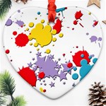 Paint Splash Rainbow Star Ornament (Heart) Front