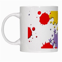 Paint Splash Rainbow Star White Mugs by Mariart