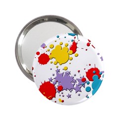 Paint Splash Rainbow Star 2 25  Handbag Mirrors