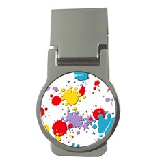 Paint Splash Rainbow Star Money Clips (round)  by Mariart