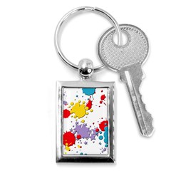 Paint Splash Rainbow Star Key Chains (rectangle) 