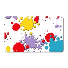 Paint Splash Rainbow Star Magnet (rectangular)