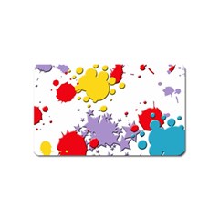 Paint Splash Rainbow Star Magnet (name Card) by Mariart