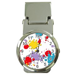 Paint Splash Rainbow Star Money Clip Watches