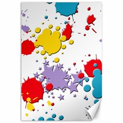 Paint Splash Rainbow Star Canvas 12  X 18  