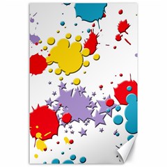 Paint Splash Rainbow Star Canvas 24  X 36 