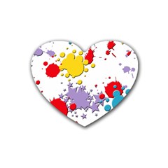 Paint Splash Rainbow Star Heart Coaster (4 Pack) 