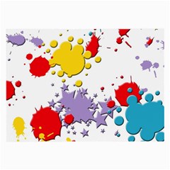 Paint Splash Rainbow Star Large Glasses Cloth (2-side) by Mariart