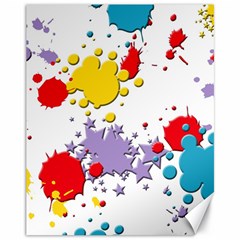 Paint Splash Rainbow Star Canvas 11  X 14   by Mariart