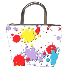 Paint Splash Rainbow Star Bucket Bags