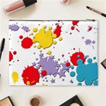 Paint Splash Rainbow Star Cosmetic Bag (XL) Back