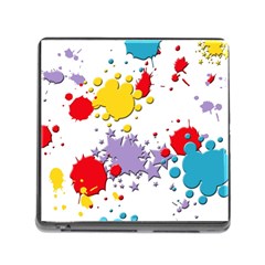 Paint Splash Rainbow Star Memory Card Reader (square)