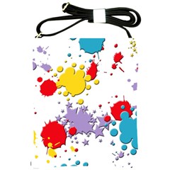 Paint Splash Rainbow Star Shoulder Sling Bags by Mariart