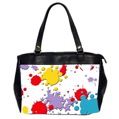 Paint Splash Rainbow Star Office Handbags (2 Sides) 