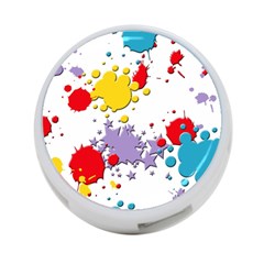 Paint Splash Rainbow Star 4-port Usb Hub (one Side)