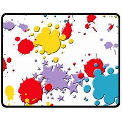 Paint Splash Rainbow Star Fleece Blanket (medium) 