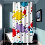 Paint Splash Rainbow Star Shower Curtain 36  x 72  (Stall)  Curtain(36 X72 ) - 33.26 x66.24  Curtain(36 X72 )