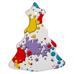 Paint Splash Rainbow Star Ornament (christmas Tree)  by Mariart