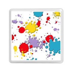 Paint Splash Rainbow Star Memory Card Reader (square) 