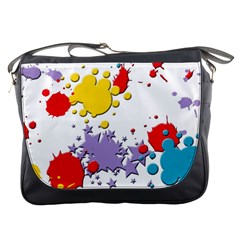 Paint Splash Rainbow Star Messenger Bags by Mariart