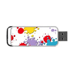 Paint Splash Rainbow Star Portable Usb Flash (one Side)