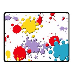 Paint Splash Rainbow Star Double Sided Fleece Blanket (small)  by Mariart