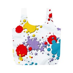 Paint Splash Rainbow Star Full Print Recycle Bags (m) 