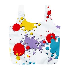 Paint Splash Rainbow Star Full Print Recycle Bags (l) 