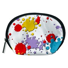 Paint Splash Rainbow Star Accessory Pouches (medium)  by Mariart