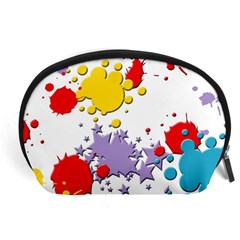 Paint Splash Rainbow Star Accessory Pouches (large) 