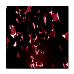 Lying Red Triangle Particles Dark Motion Tile Coasters by Mariart