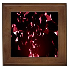 Lying Red Triangle Particles Dark Motion Framed Tiles by Mariart