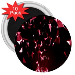 Lying Red Triangle Particles Dark Motion 3  Magnets (10 Pack)  by Mariart