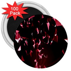 Lying Red Triangle Particles Dark Motion 3  Magnets (100 Pack)