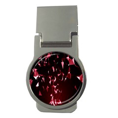 Lying Red Triangle Particles Dark Motion Money Clips (round) 