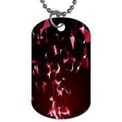 Lying Red Triangle Particles Dark Motion Dog Tag (one Side)