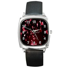 Lying Red Triangle Particles Dark Motion Square Metal Watch