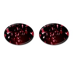 Lying Red Triangle Particles Dark Motion Cufflinks (oval)