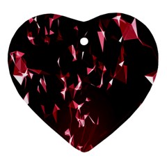 Lying Red Triangle Particles Dark Motion Heart Ornament (two Sides) by Mariart