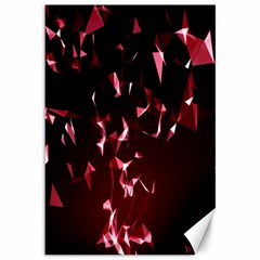 Lying Red Triangle Particles Dark Motion Canvas 12  X 18   by Mariart