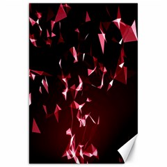 Lying Red Triangle Particles Dark Motion Canvas 20  X 30   by Mariart