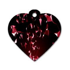 Lying Red Triangle Particles Dark Motion Dog Tag Heart (two Sides) by Mariart