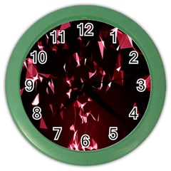 Lying Red Triangle Particles Dark Motion Color Wall Clocks